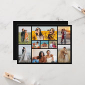 9つのフォトコラージュの挨拶を作成する カード (正面/裏面インサイチュ)