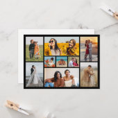 9つのフォトコラージュの挨拶を作成する カード (正面/裏面インサイチュ)