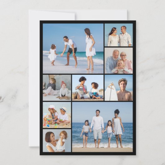 9つのフォトコラージュの挨拶を作成する カード (正面)