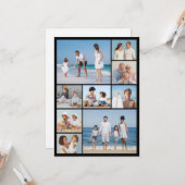 9つのフォトコラージュの挨拶を作成する カード (正面/裏面インサイチュ)