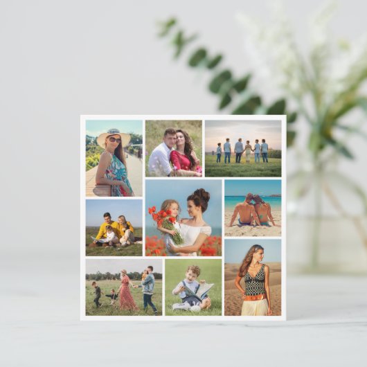 9つのフォトコラージュの挨拶を作成する カード (スタンド正面)