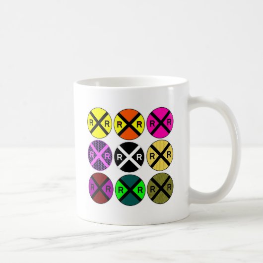 9つの印によって着色される踏切 コーヒーマグカップ (右)