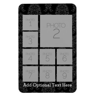 9つの正方形の写真が付いているInstagramの写真のコラージュ マグネット