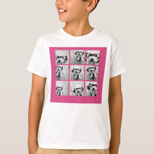 9つの正方形の写真が付いているInstagramの写真のコラージュ Tシャツ (正面)