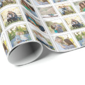 9つの正方形の写真のクラシックな黒はInstagramを組み立てます ラッピングペーパー (ロールコーナー)