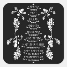 9つの気高い徳のステッカー