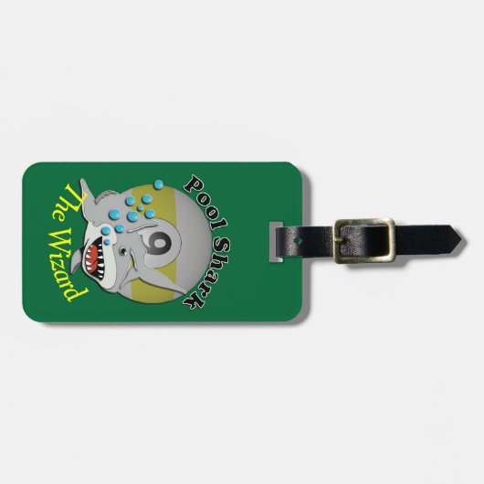 9つの球のビリヤードのプールの鮫 ラゲッジタグ (正面横)