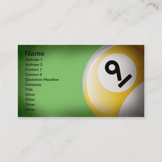 9つの球の名刺 名刺 (正面)