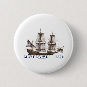 9つのmayflowerの船 缶バッジ