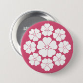 9つ星スタイルさくらんぼ花 缶バッジ (正面&裏面)