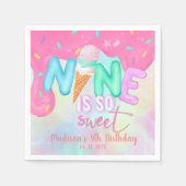 9はとても甘いピンクのつや消しナプキンス スタンダードカクテルナプキン (正面)