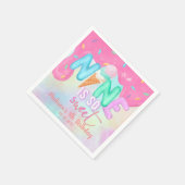 9はとても甘いピンクのつや消しナプキンス スタンダードカクテルナプキン (角)