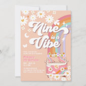 9はヴィーベグルーヴィーピンクデイジー9位誕生日 招待状 (正面)