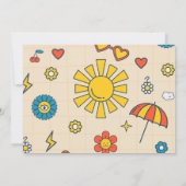 9はVibe Groovyレトロデイジー誕生日写真 招待状 (裏面)