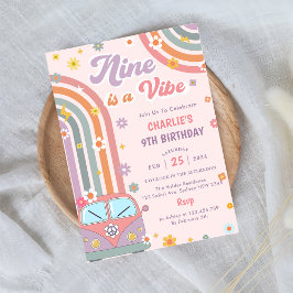 9はVibe Groovyレトロデイジー9位誕生日 招待状