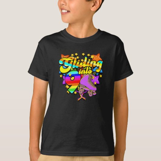 9へと滑り込む - アイススケート Tシャツ (正面)
