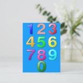 9までの自然数または数え上げ数字 ポストカード (スタンド正面)