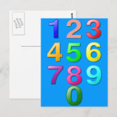9までの自然数または数え上げ数字 ポストカード (正面/裏面)