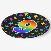 9イベント: はっきりした,おもしろい, カラフル虹9 ペーパープレート (アングル)