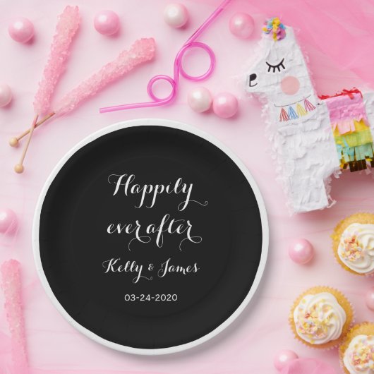 9インチの紙プレートを経て結婚ずっと幸せに ペーパープレート (パーティー)