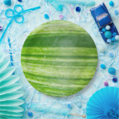 9インチナチュラルリーフデザインイン濃緑色 ペーパープレート (パーティー)