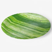 9インチナチュラルリーフデザインイン濃緑色 ペーパープレート (アングル)