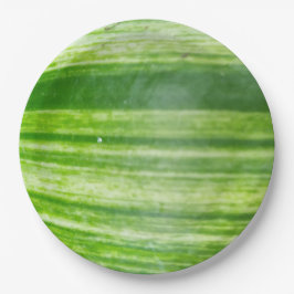 9インチナチュラルリーフデザインイン濃緑色 ペーパープレート