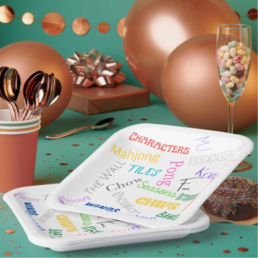 9インチマージャンをテーマにした紙プレート ペーパープレート (複数)