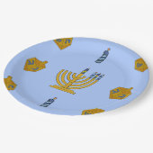 9インチラウンドハヌカー（ユダヤ教の祭り）紙プレート ペーパープレート (アングル)