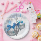 9インチラウンド紙プレートオーナメントスノーフレーク雪Fla ペーパープレート (パーティー)