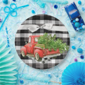 9インチラウンド紙プレートクリスマストラッククリスマスバッファロー ペーパープレート (パーティー)