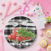 9インチラウンド紙プレートクリスマストラッククリスマスバッファロー ペーパープレート (パーティー)