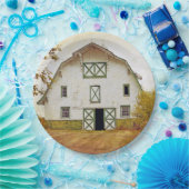 9インチラウンド紙プレートサンセットバーンカントリー素朴Fi ペーパープレート (パーティー)