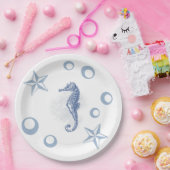 9インチラウンド紙プレートシーホース海ビーチ水 ペーパープレート (パーティー)