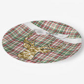 9インチラウンド紙プレート金ゴールドグリッタートナカイ ペーパープレート (アングル)