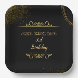 9インチ正方形フローラ誕生日パーティー紙プレート。 ペーパープレート