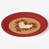 9インチ紙プレート紅葉ハートデザイン ペーパープレート (アングル)