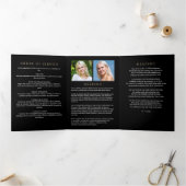 9エレガント – 写真式葬儀/メモリアル 三つ折りプログラム (内部)