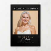 9エレガント – 写真式葬儀/メモリアル 三つ折りプログラム (カバー)