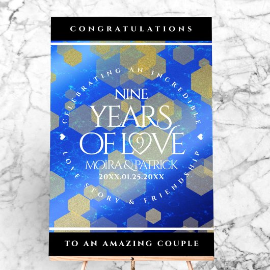 9エレガントthラピスラズリ結婚の記念日 アクリルサイン