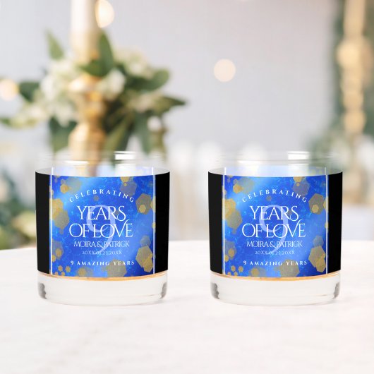 9エレガントthラピスラズリ結婚の記念日 ウイスキーグラス (インサイチュ (ウェディング))