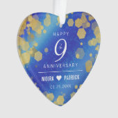 9エレガントthラピスラズリ結婚の記念日 オーナメント (正面)