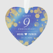 9エレガントthラピスラズリ結婚の記念日 オーナメント (裏面)