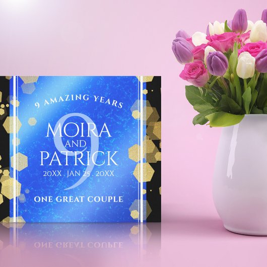 9エレガントthラピスラズリ結婚の記念日 キャンバスプリント