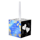 9エレガントthラピスラズリ結婚の記念日 キューブオーナメント (裏面アングル)