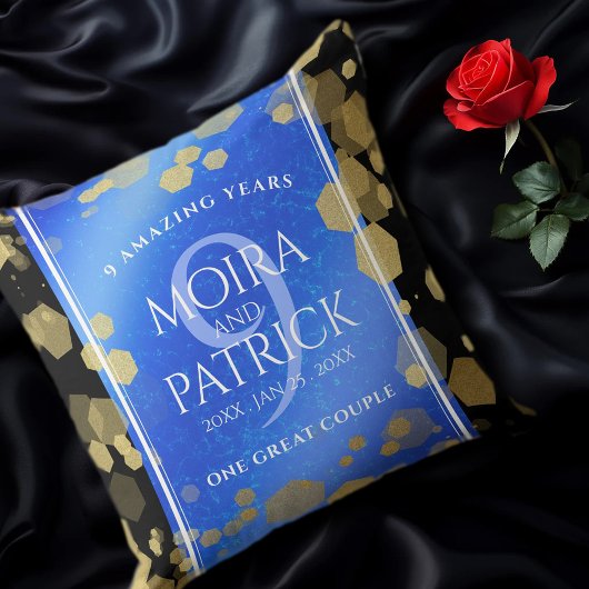 9エレガントthラピスラズリ結婚の記念日 クッション