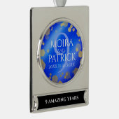 9エレガントthラピスラズリ結婚の記念日 シルバープレートバナーオーナメント (右)