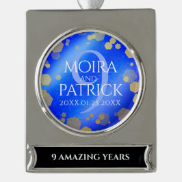 9エレガントthラピスラズリ結婚の記念日 シルバープレートバナーオーナメント