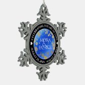 9エレガントthラピスラズリ結婚の記念日 スノーフレークピューターオーナメント (左)