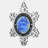 9エレガントthラピスラズリ結婚の記念日 スノーフレークピューターオーナメント (右)